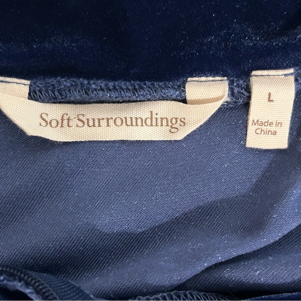 Soft Surroundings Velvet Mock Neck Tunic Deep Blue Women's Large - Picture 3 of 5